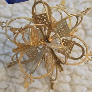 Longaberger Ornament Snowflake Basket 24kt‎ Gold Finish Holiday Christmas